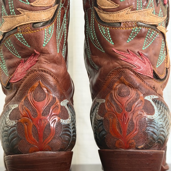 RARE collector Corral green dragon western boots - Picture 5 of 12